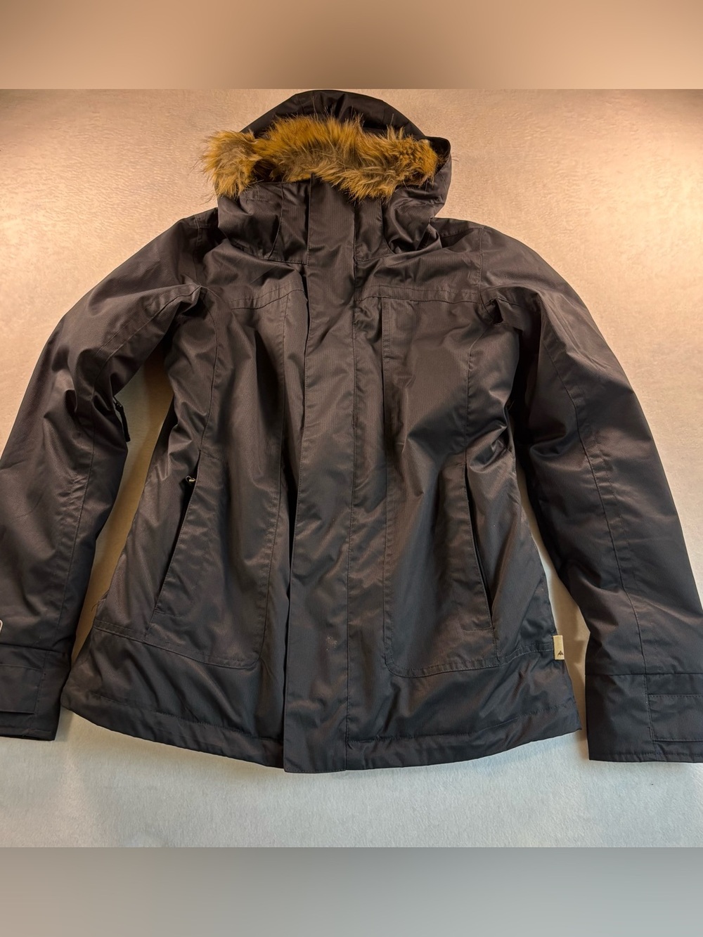 Burton Black Ski Jacket with Faux-Fur Trim